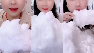 SOFT ICE POWDERY ICE SQUEAKY ICE 💠 WHITE ICE ASMR AJJINGS BIGBITES ICE 🥶ICE EATING COMPILATION [upl. by Aned]