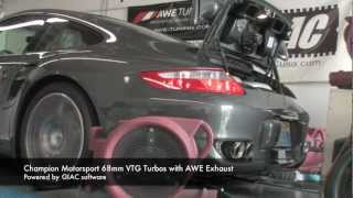 Tiptronic 9971 Turbo equipped with AWETuning exhaust IPD Plenum amp Champion Motorsport 68mm turbos [upl. by Maurey]