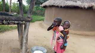 House wife at only 7 years old African village life [upl. by Swor934]