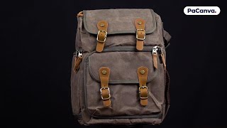 PaCanva Campack  Vintage Waxed Canvas Camera Backpack 20L [upl. by Pomcroy]