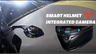 Yamaha R1M Racetrack POV at night w Forcite MK1 Smart Helmet [upl. by Rehptsirhc]