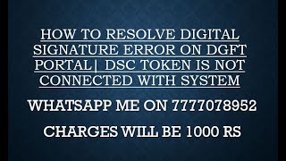 HOW TO RESOLVE DIGITAL SIGNATURE ERROR ON DGFT PORTAL DSC Java error [upl. by Radbun374]