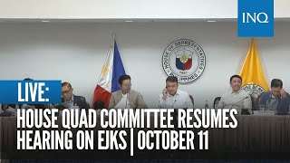 LIVE House quad committee resumes hearing on EJKs  October 11 [upl. by Curt]