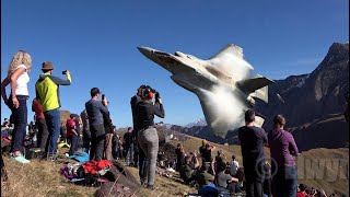 The best AvGeek Airshow in the World Spectacular Swiss Alps Axalp Fliegerschiessen [upl. by Ellord940]