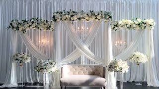 DIY  Elegant White Floral Backdrop [upl. by Hama]