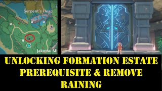 formation estate genshin impact how to unlock domain solve seelie puzzle amp remove raining [upl. by Ahsennek]