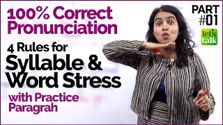 Syllable amp Word Stress rules for 100 Correct Pronunciation  Pronounce English Words Clearly [upl. by Acinahs691]