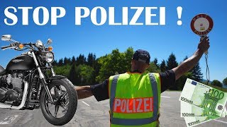 STOP POLIZEI  Motorrad Kontrolle mit Messung der Lautstärke  Triumph Speedmaster [upl. by Ahtaela]