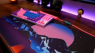 WOW one year Group Buy SYNTHWAVE SERIES  Neonwave desk pad unboxing [upl. by Quintina]