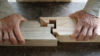 Most Perfect Handmade Japanese Woodworking Joints Extreme Hand Cut Joints Woodworking Skills [upl. by Siuqram]