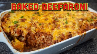 Cheesy Baked Beefaroni Recipe  American Goulash w Ground Beef Recipe [upl. by Avika]