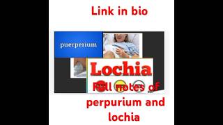 😱Normal Puerperium  lochia  inovation types of lochia medical nursing  nursing lacture [upl. by Suirtimid338]