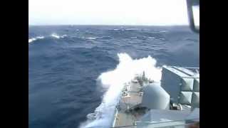 Freakwave hits german warship [upl. by Nanreit]