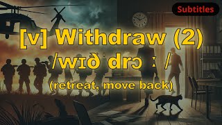 v Withdraw meaning retreat move back with 5 examples [upl. by Verdha]