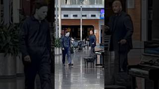 Michael Myers plays piano at the INDairport with Cat Woman theboys batman biana538 [upl. by Eeniffar]