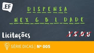 DISPENSA E INEXIGIBILIDADE SÃƒO MODALIDADES LICITATÃ“RIAS  DIREITO ADMNISTRATIVO PARA CONCURSOS [upl. by Stander723]