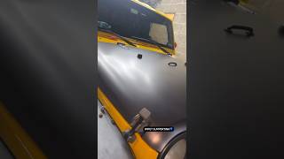 ASMR hood wrap in Satin Grey on this Jeep Wrangler asmr vinyl chicago automobile shortsfeed [upl. by Luby]