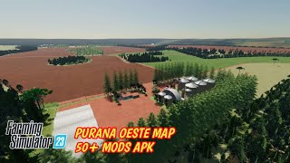 Fs 23 New map With 50 Vehicle Mod Apk Download Farming simulator 23 purana oeste Map [upl. by Nivloc678]