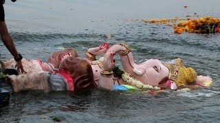 Big ganesh nimajjanam 2023  Ganesh nimajjanam in Hussain Sagar  Hyderabad ganesh immersion 2023 [upl. by Eelyrag]