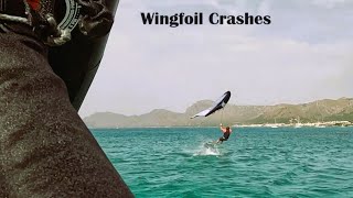 Falling is part of the process  Wingfoil crashes trial and error Wingfoil Mallorca [upl. by Hurwit]