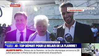 Colette 83 ans et illustre supportrice de lOM témoigne après avoir porté la flamme olympique [upl. by Ladnek]