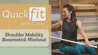 Shoulder Mobility Broomstick Workout  Quick Fit With Cassy [upl. by Derfliw]