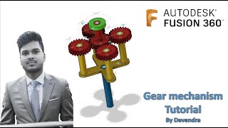 Autodesk Fusion 360 Tutorial  How to make a Gear mechanism   By Devendra fusion360 cad 3d [upl. by Declan]