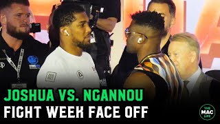 Anthony Joshua vs Francis Ngannou Face Off [upl. by Peednam207]