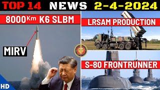 Indian Defence Updates  8000 Km K6 SLBM MIRVS80 P75I FrontrunnerLRSAM ReadyGagan Shakti 2024 [upl. by Irret]