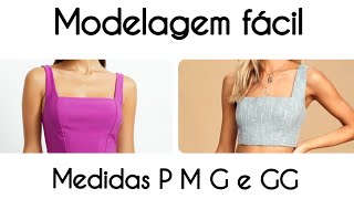 Como fazer molde Cropped Decote Quadrado [upl. by Aenea]