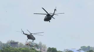 MI 17 and Blackhawk UH 60 มาส่งนายก helicopter uh60 blackhawk mi17 [upl. by Lleihsad]