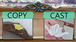 Using Alumilite Amazing Mold Putty to copy carvings on furniture [upl. by Nickolaus333]