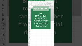 Use BINOMINV to generate a random output in Excel [upl. by Asiret]