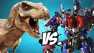 OPTIMUS PRIME VS TREX  EPIC BATTLE [upl. by Nodarse]