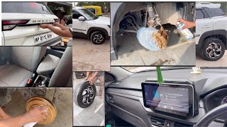 BREZZA LXI 2024 Modified Maruti Genuine Accessories Armrest Alloys Rang Rover Style Modification [upl. by Lemmor]