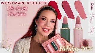 Westman Atelier Holiday 2024 Lip Suede Trio Swatches [upl. by Namron628]