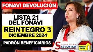 Lista 21 del Fonavi diciembre 2024 ¿Cómo saber si estás incluido en el Reintegro 3  comunicado [upl. by Bocock501]