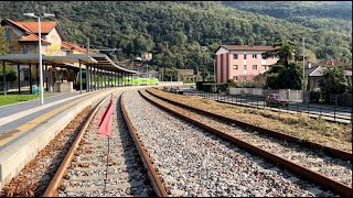 QUA FINISCE LA FERROVIA TRENO IN ARRIVO ALLA STAZIONE CAPOLINEA DEI TRENI PORTO CERESIO [upl. by Armillda]