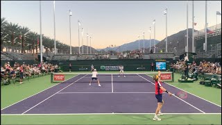 Great Courtside View Rublev and Karatsev vs Bolleli and Gonzalez  2021 BNP Paribas Open [upl. by Angelita461]