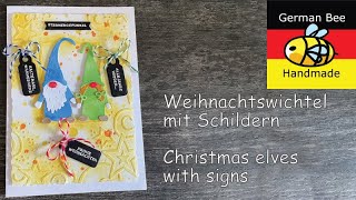 Weihnachtswichtel Grußkarte mit SchildernChristmas elves gretting card with signs [upl. by Stanislaw857]