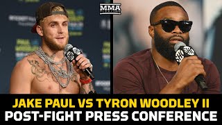 Paul vs Woodley 2 PostFight Press Conference Live Stream  MMA Fighting [upl. by Ronym]