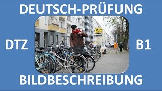 B1Prüfung DTZ  mündliche Prüfung  Bildbeschreibung Mann mit rotem Schal  Deutsch lernen [upl. by Gerek]