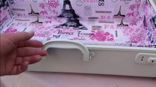 How to make a vintage suitcase lining by My Repurposed Life [upl. by Atsylak]