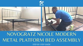 Novogratz Nicole Modern Metal Platform Bed Assembly aka DHP Giulia Modern Metal Platform Bed [upl. by Andrel115]