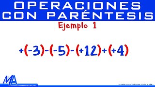 Operaciones con paréntesis  suma y resta  Ejemplo 1 [upl. by Rodmann]