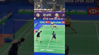 What a Defense😱🥵Finishing the rally by a Cross court Bhoom🥵🔥🔥bwf badminton badmintonlovers india [upl. by Anwahsar]