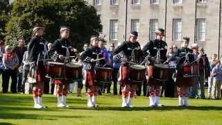 The Pipes and Drums of Dollar Academy in Holyrood Palace Gardens [upl. by Mccowyn]