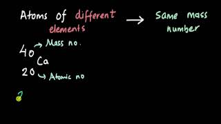 Isobars  Structure of an atom  Chemistry  Khan Academy [upl. by Teuton]