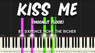 Kiss Me Moonlit Floor by Sixpence None the Richer synthesia piano tutorial  sheet music amp lyrics [upl. by Ymmit]