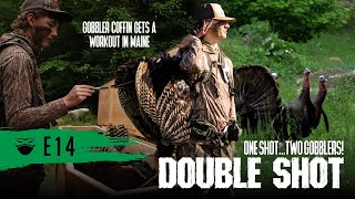 DOUBLE SHOT  One Shot Two Gobblers   Turkey Ninja S4E14 [upl. by Atiekan]